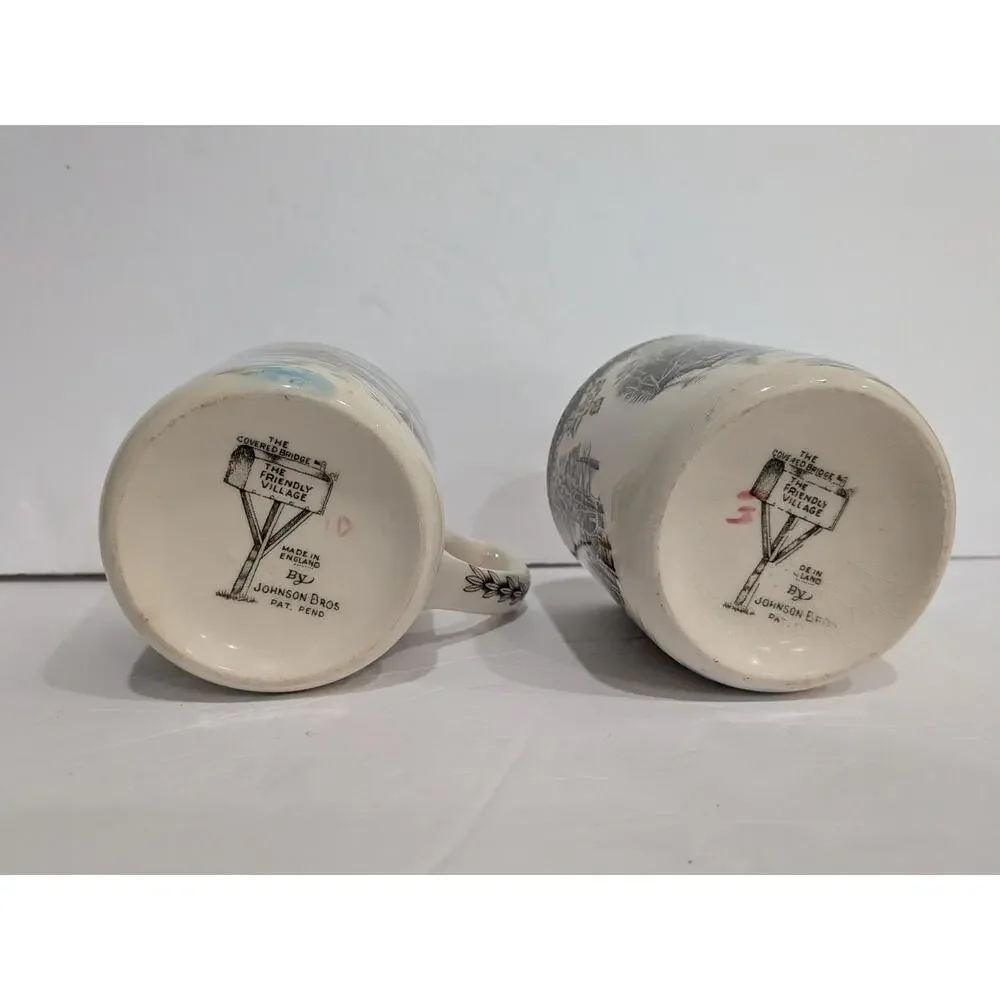 Set of 2 Johnson Brothers FRIENDLY VILLAGE Mug 3 1/4
